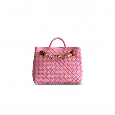 BOTTEGA VENETA SMALL ANDIAMO RIBBON POWDER 743568 (25*22*10.5cm)